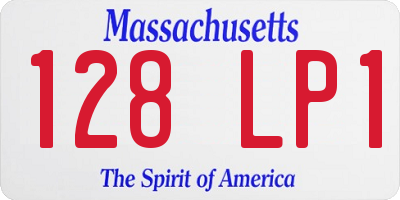 MA license plate 128LP1