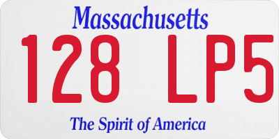 MA license plate 128LP5
