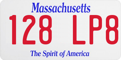 MA license plate 128LP8