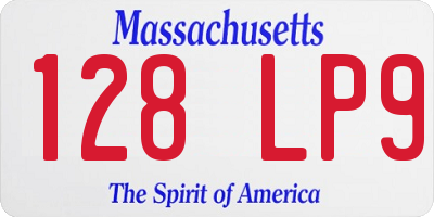MA license plate 128LP9