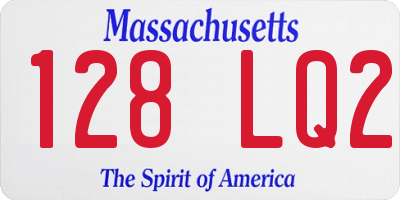 MA license plate 128LQ2