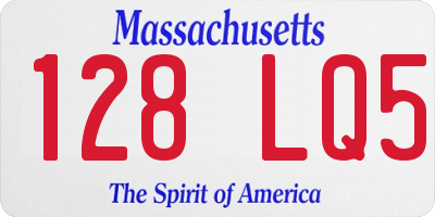 MA license plate 128LQ5