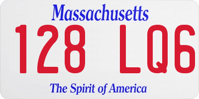 MA license plate 128LQ6