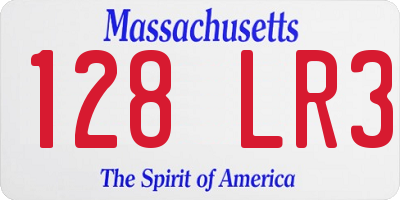 MA license plate 128LR3