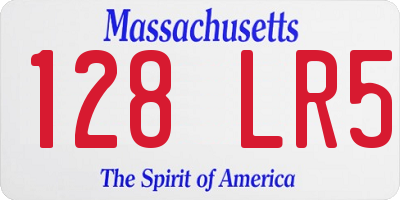MA license plate 128LR5