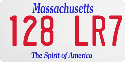 MA license plate 128LR7