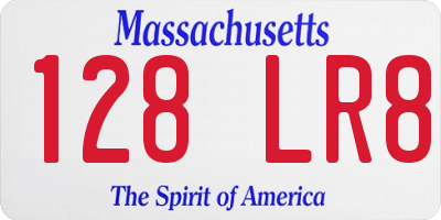 MA license plate 128LR8