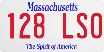 MA license plate 128LS0