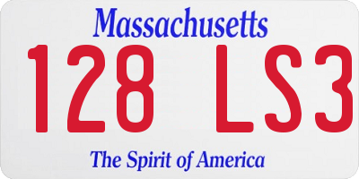 MA license plate 128LS3