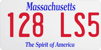 MA license plate 128LS5