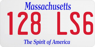 MA license plate 128LS6