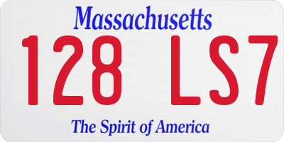 MA license plate 128LS7