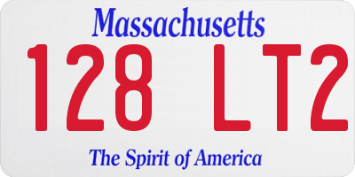 MA license plate 128LT2