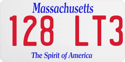 MA license plate 128LT3