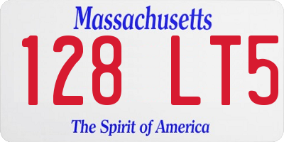 MA license plate 128LT5