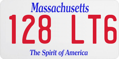 MA license plate 128LT6