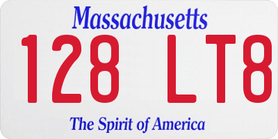 MA license plate 128LT8