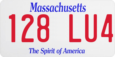 MA license plate 128LU4