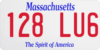 MA license plate 128LU6