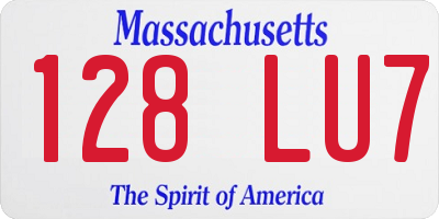 MA license plate 128LU7