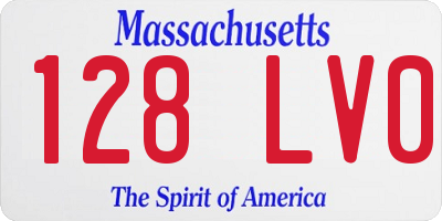 MA license plate 128LV0