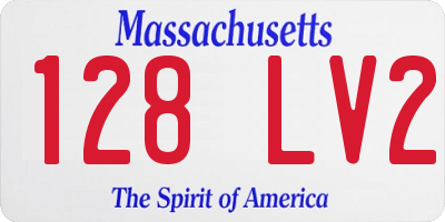 MA license plate 128LV2