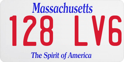 MA license plate 128LV6