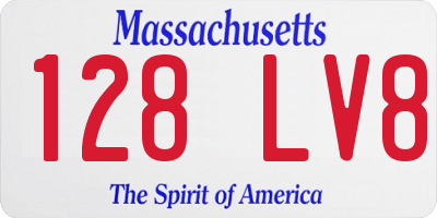 MA license plate 128LV8