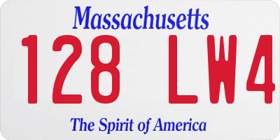MA license plate 128LW4