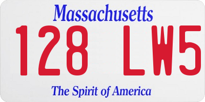 MA license plate 128LW5