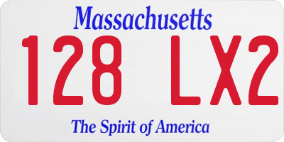 MA license plate 128LX2