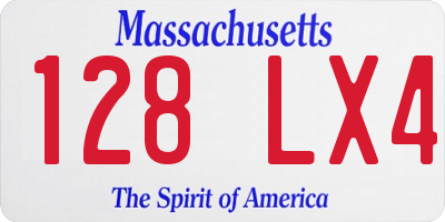MA license plate 128LX4