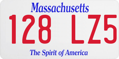 MA license plate 128LZ5