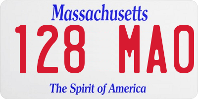 MA license plate 128MA0