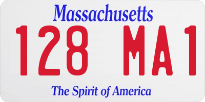MA license plate 128MA1