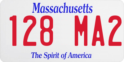 MA license plate 128MA2