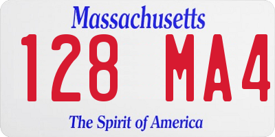 MA license plate 128MA4
