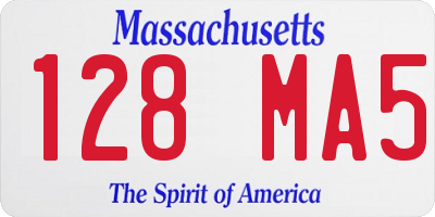 MA license plate 128MA5