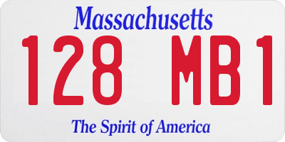 MA license plate 128MB1
