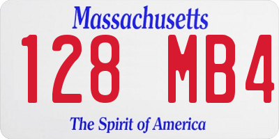 MA license plate 128MB4