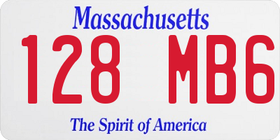 MA license plate 128MB6