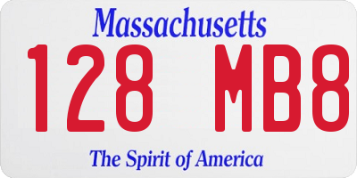 MA license plate 128MB8