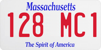 MA license plate 128MC1
