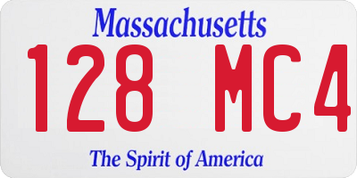 MA license plate 128MC4