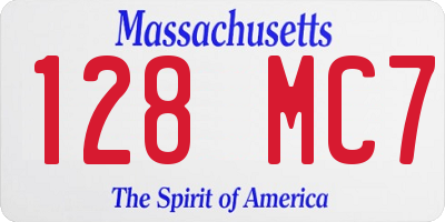 MA license plate 128MC7