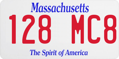 MA license plate 128MC8
