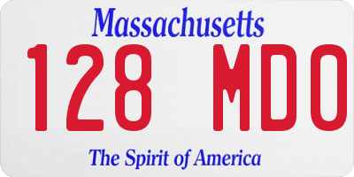 MA license plate 128MD0