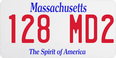 MA license plate 128MD2