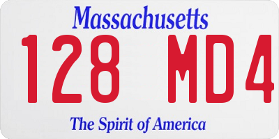 MA license plate 128MD4