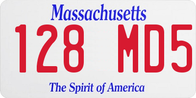 MA license plate 128MD5